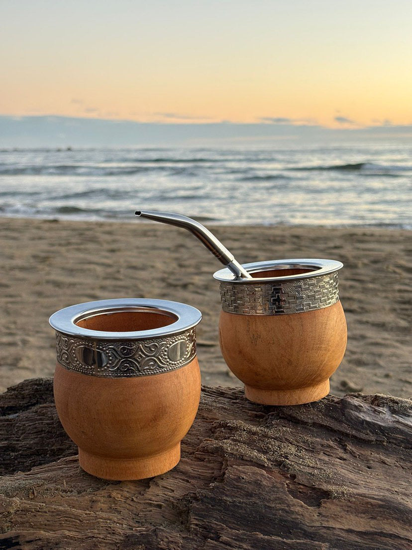 Mate Imperial de algarrobo Premium - Virola labrada artesanal